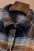 Oversize Rounded Hem Plaid Shacket With Slits
